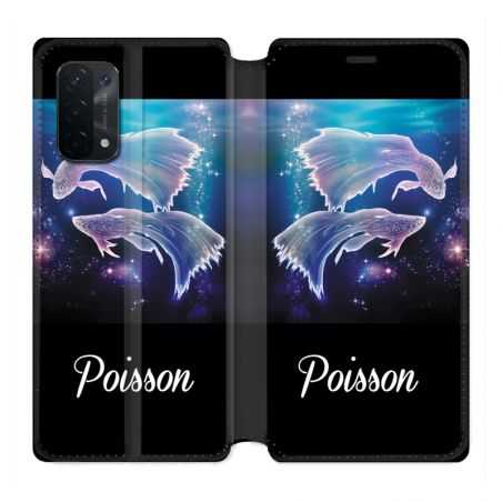 Housse cuir portefeuille Pour Oppo A54 5G / A74 5G Signe Zodiaque 2 Poisson