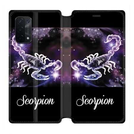 Housse cuir portefeuille Pour Oppo A54 5G / A74 5G Signe Zodiaque 2 Scorpion