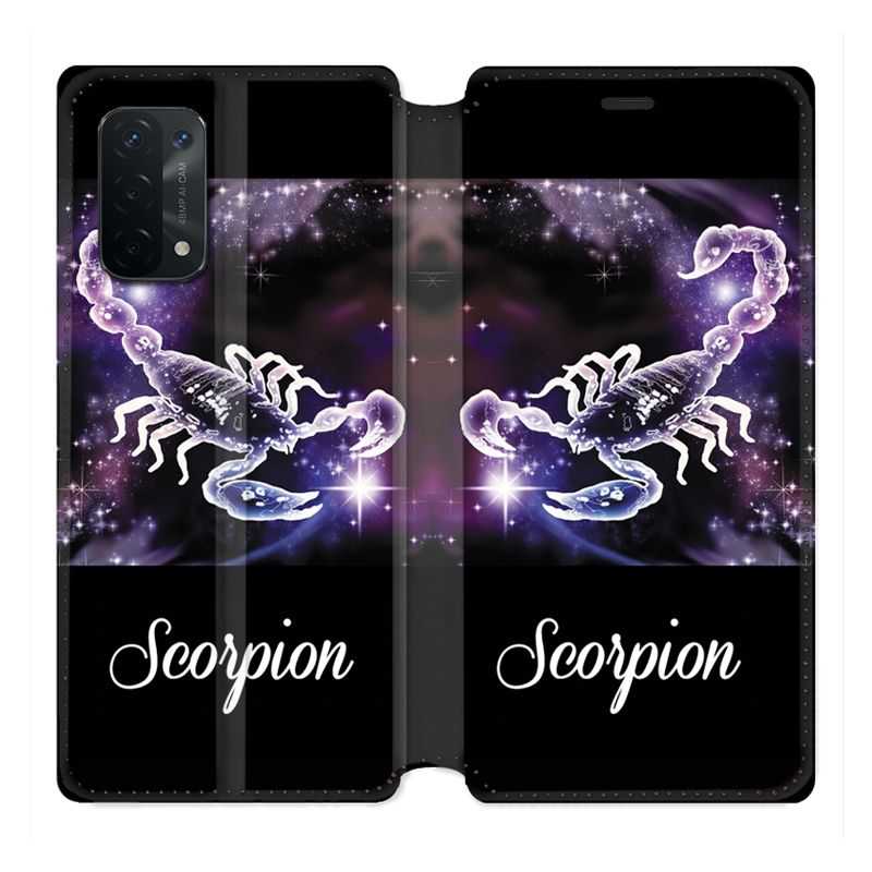 Housse cuir portefeuille Pour Oppo A54 5G / A74 5G Signe Zodiaque 2 Scorpion