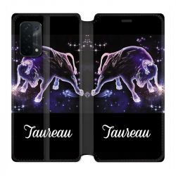 Housse cuir portefeuille Pour Oppo A54 5G / A74 5G Signe Zodiaque 2 Taureau