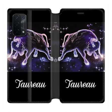 Housse cuir portefeuille Pour Oppo A54 5G / A74 5G Signe Zodiaque 2 Taureau
