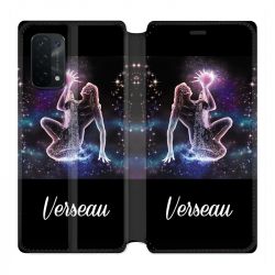 Housse cuir portefeuille Pour Oppo A54 5G / A74 5G Signe Zodiaque 2 Verseau