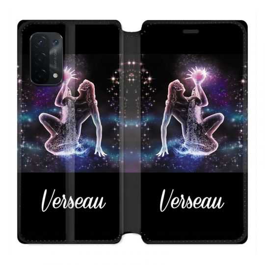 Housse cuir portefeuille Pour Oppo A54 5G / A74 5G Signe Zodiaque 2 Verseau