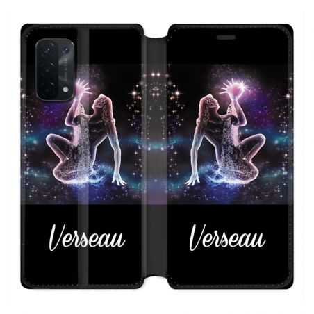 Housse cuir portefeuille Pour Oppo A54 5G / A74 5G Signe Zodiaque 2 Verseau