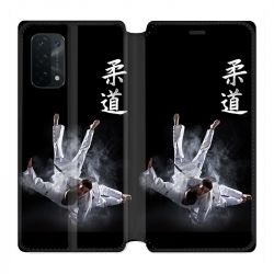 Housse cuir portefeuille Pour Oppo A54 5G / A74 5G Judo Noir
