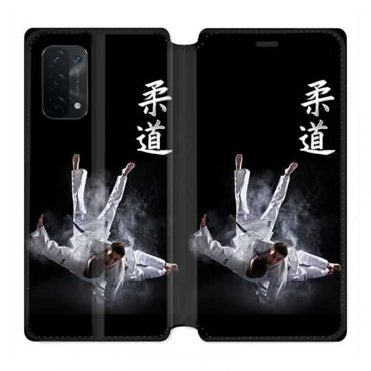 Housse cuir portefeuille Pour Oppo A54 5G / A74 5G Judo Noir