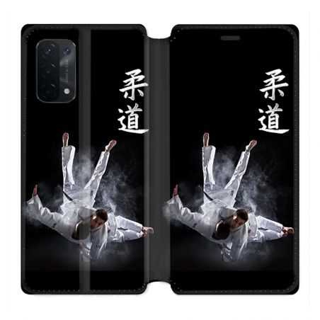 Housse cuir portefeuille Pour Oppo A54 5G / A74 5G Judo Noir
