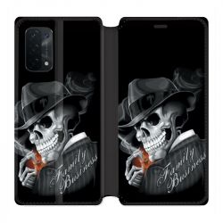 Housse cuir portefeuille Pour Oppo A54 5G / A74 5G Tete de Mort family business