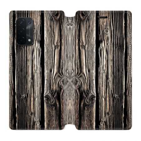 Housse cuir portefeuille Pour Oppo A54 5G / A74 5G Texture Bois