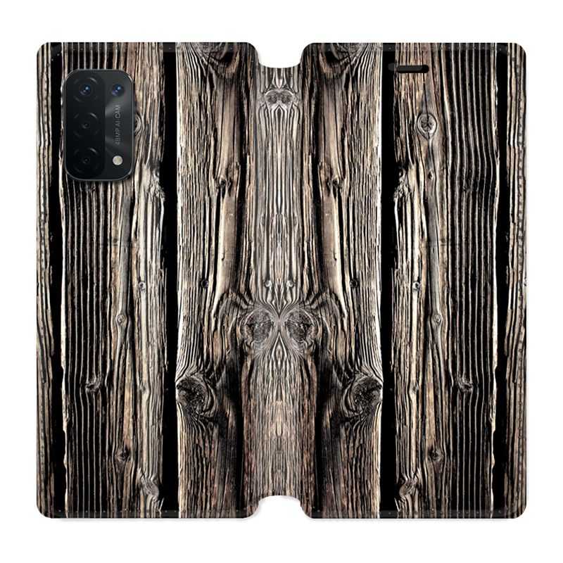 Housse cuir portefeuille Pour Oppo A54 5G / A74 5G Texture Bois