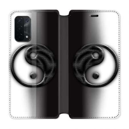 Housse cuir portefeuille Pour Oppo A54 5G / A74 5G Yin Yang 3d