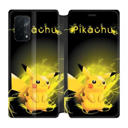 Housse cuir portefeuille Pour Oppo A54 5G / A74 5G Pokemon Pikachu Eclair