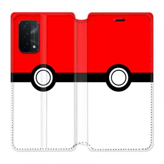 Housse cuir portefeuille Pour Oppo A54 5G / A74 5G Pokemon Pokeball