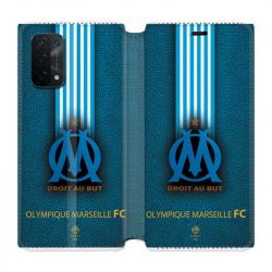 Housse cuir portefeuille Pour Oppo A54 5G / A74 5G Olympique Marseille OM Bande