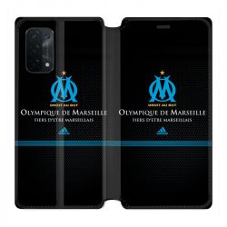 Housse cuir portefeuille Pour Oppo A54 5G / A74 5G Olympique Marseille OM Fier etre Marseillais
