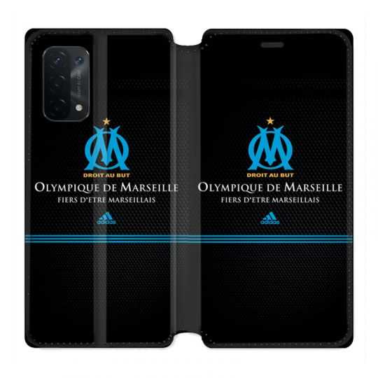 Housse cuir portefeuille Pour Oppo A54 5G / A74 5G Olympique Marseille OM Fier etre Marseillais