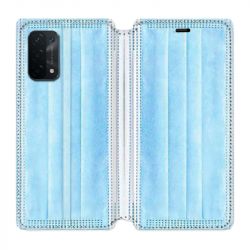 Housse cuir portefeuille Pour Oppo A54 5G / A74 5G Humour Masque chirurgical