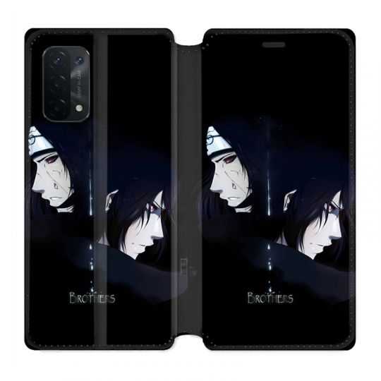 Housse cuir portefeuille Pour Oppo A54 5G / A74 5G Manga Naruto Sasuke Itachi