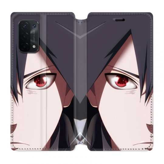 Housse cuir portefeuille Pour Oppo A54 5G / A74 5G Manga Naruto Sasuke visage