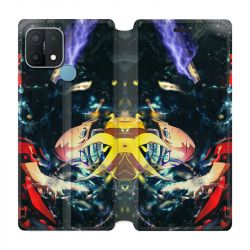 Housse Cuir Portefeuille Pour Oppo A15 Manga Boruto Eclair