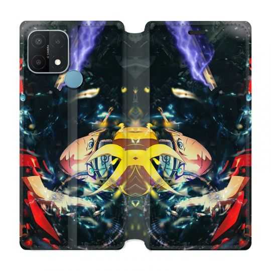 Housse Cuir Portefeuille Pour Oppo A15 Manga Boruto Eclair