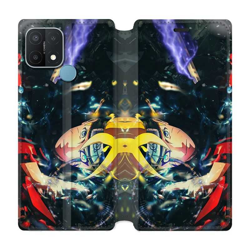 Housse Cuir Portefeuille Pour Oppo A15 Manga Boruto Eclair