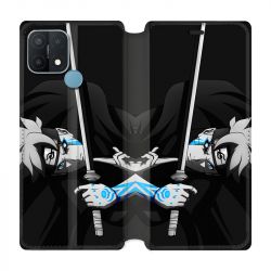 Housse Cuir Portefeuille Pour Oppo A15 Manga Boruto Epée