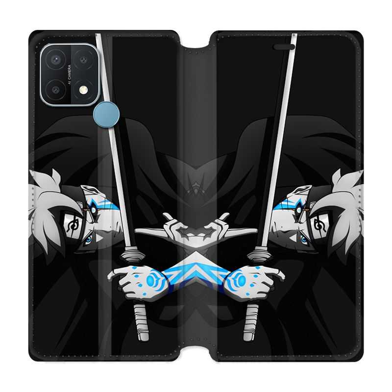 Housse Cuir Portefeuille Pour Oppo A15 Manga Boruto Epée
