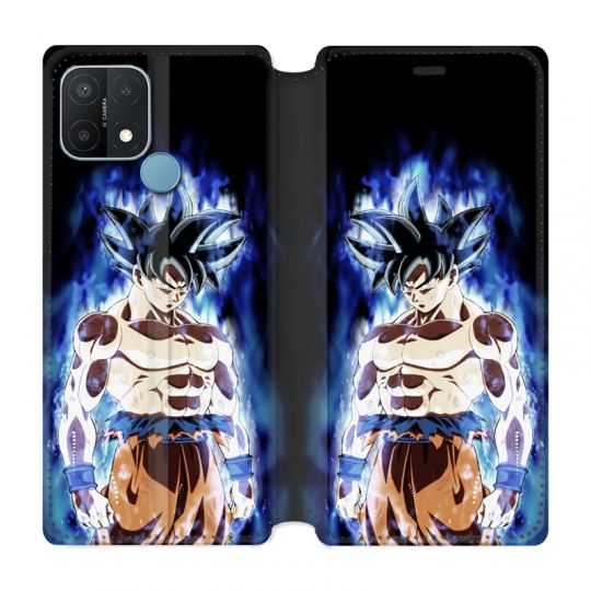 Housse Cuir Portefeuille Pour Oppo A15 Manga Dragon Ball Sangoku Noir