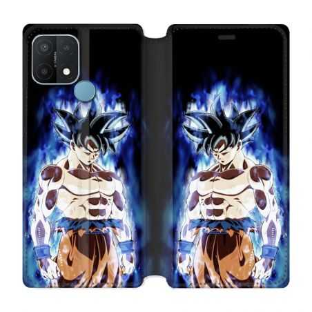 Housse Cuir Portefeuille Pour Oppo A15 Manga Dragon Ball Sangoku Noir