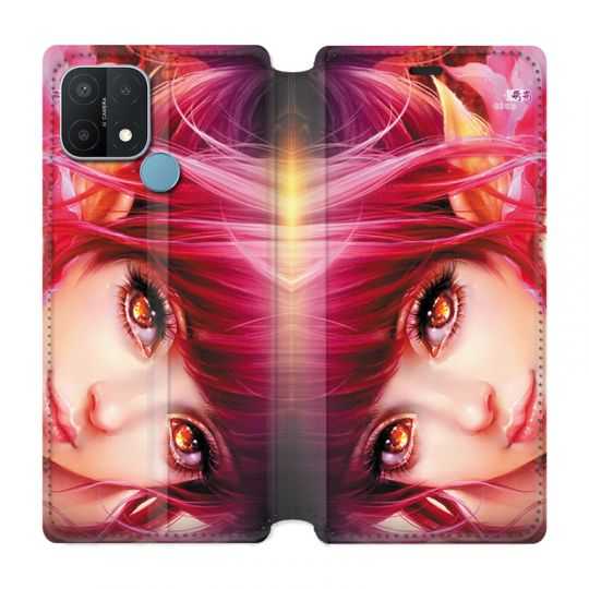 Housse Cuir Portefeuille Pour Oppo A15 Manga Elfe