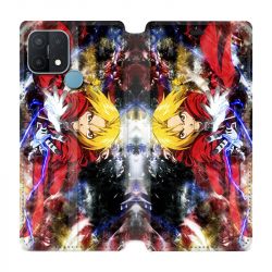 Housse Cuir Portefeuille Pour Oppo A15 Manga Fullmetal Alchemist Color