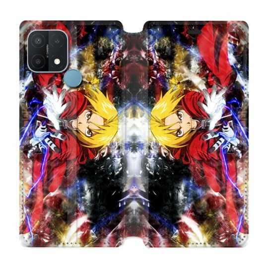 Housse Cuir Portefeuille Pour Oppo A15 Manga Fullmetal Alchemist Color