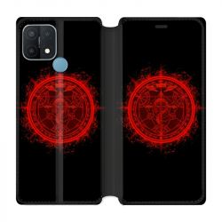Housse Cuir Portefeuille Pour Oppo A15 Manga Fullmetal Alchemist Logo