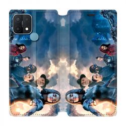 Housse Cuir Portefeuille Pour Oppo A15 Manga Gunnm Affiche