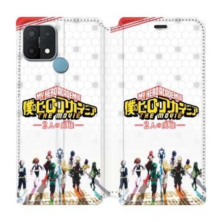 Housse Cuir Portefeuille Pour Oppo A15 Manga My Hero Academia Blanc