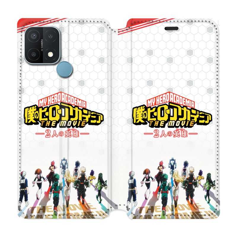 Housse Cuir Portefeuille Pour Oppo A15 Manga My Hero Academia Blanc