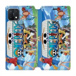 Housse Cuir Portefeuille Pour Oppo A15 Manga One Piece Sunny