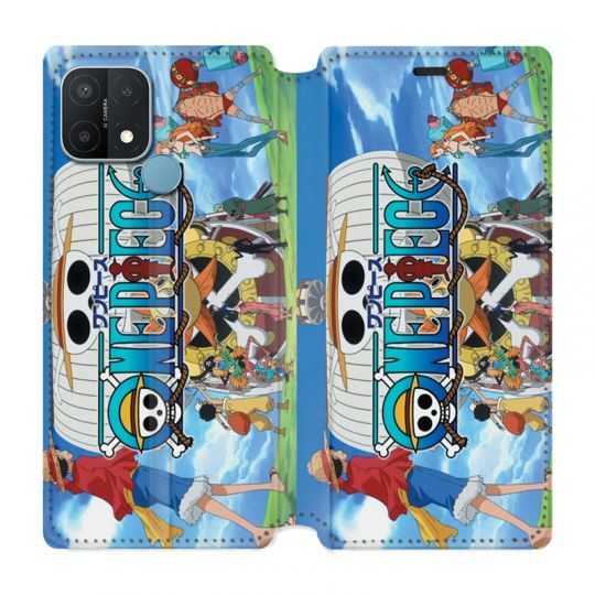 Housse Cuir Portefeuille Pour Oppo A15 Manga One Piece Sunny