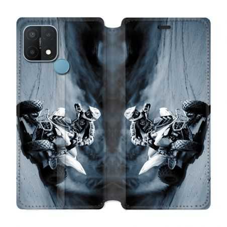 Housse Cuir Portefeuille Pour Oppo A15 Moto Quad