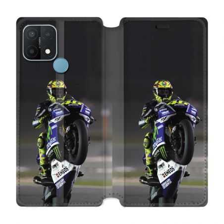 Housse Cuir Portefeuille Pour Oppo A15 Moto Wheeling