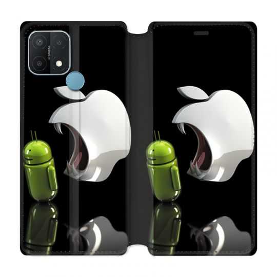 Housse Cuir Portefeuille Pour Oppo A15 Pomme Dent