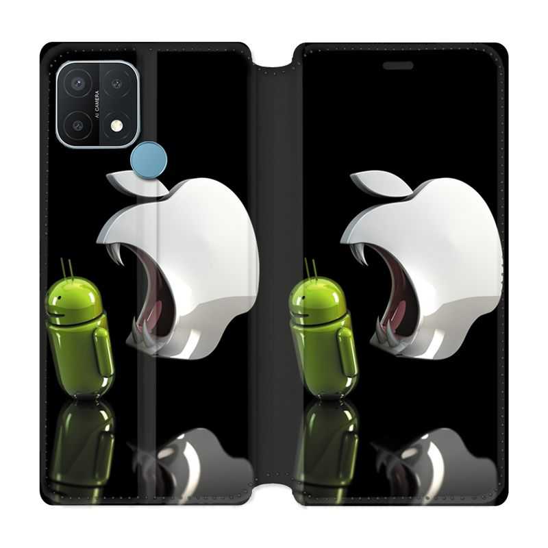 Housse Cuir Portefeuille Pour Oppo A15 Pomme Dent