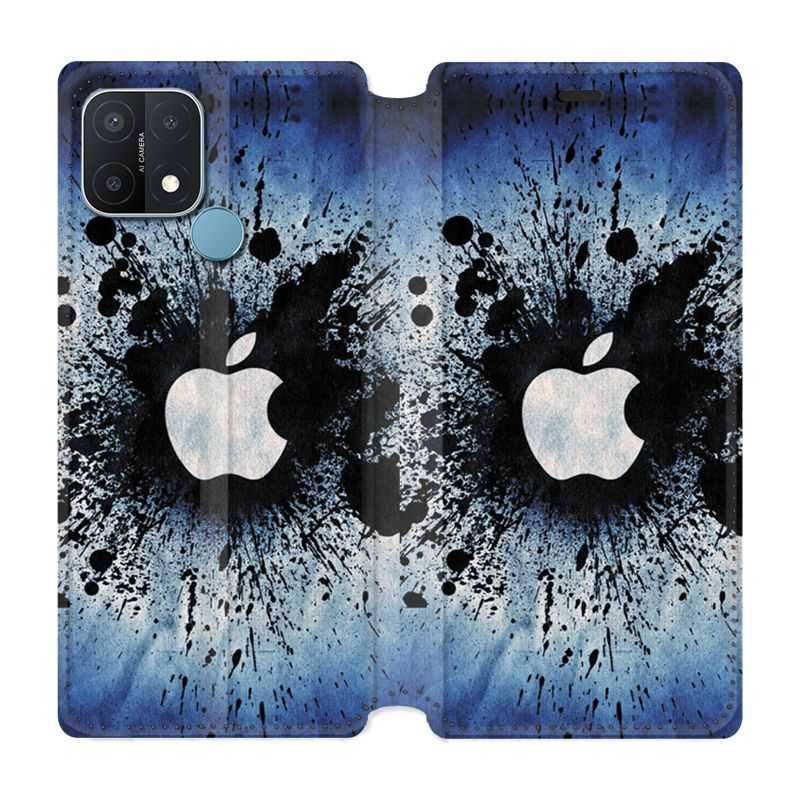 Housse Cuir Portefeuille Pour Oppo A15 Pomme Eclaboussure