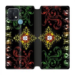 Housse Cuir Portefeuille Pour Oppo A15 Portugal Arabesque