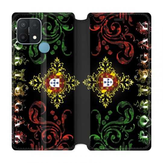 Housse Cuir Portefeuille Pour Oppo A15 Portugal Arabesque