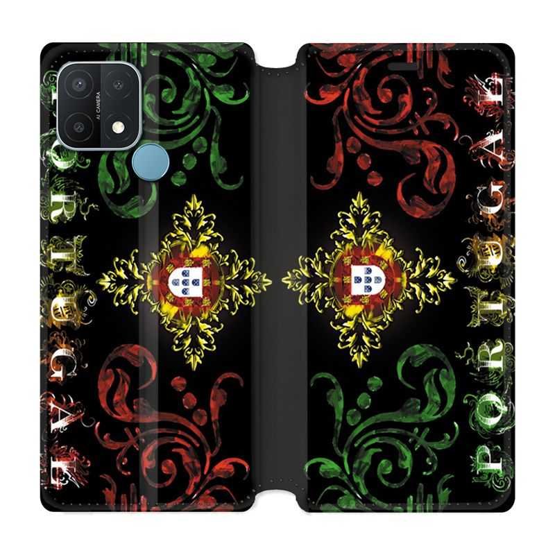 Housse Cuir Portefeuille Pour Oppo A15 Portugal Arabesque