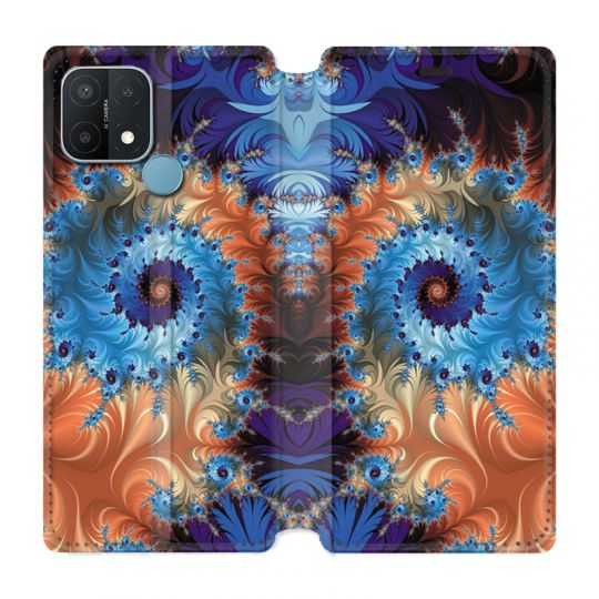Housse Cuir Portefeuille Pour Oppo A15 Psychedelic Spirale