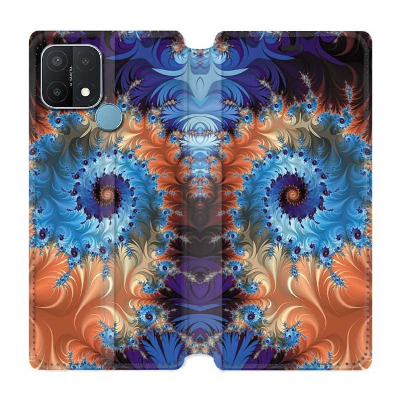 Housse Cuir Portefeuille Pour Oppo A15 Psychedelic Spirale