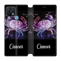 Housse Cuir Portefeuille Pour Oppo A15 Signe Zodiaque 2 Cancer